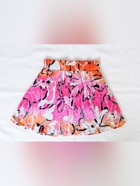 Lane Bryant Pink, Orange and White Floral Mini Skirt